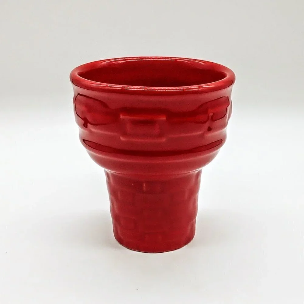Longaberger Red Woven Traditions Ceramic Ice Cream Cone